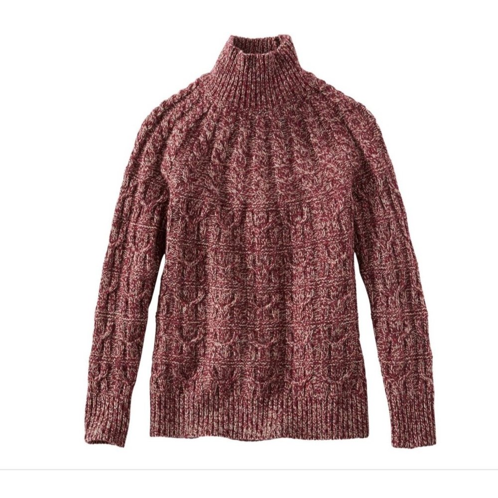LLBEAN Women's Signature Ragg Wool Sweater, Mockneck Pullover Sz.XS